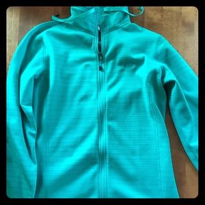Teal North Face fleece jacket